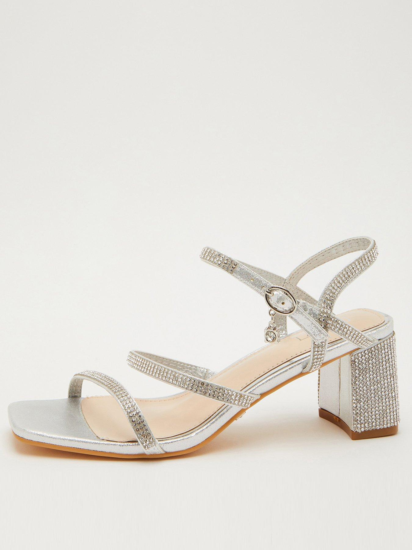 Diamante Block Heeled Sandals