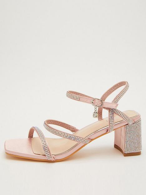 quiz-diamante-block-heeled-sandals