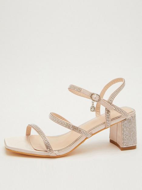 quiz-diamante-block-heeled-sandals