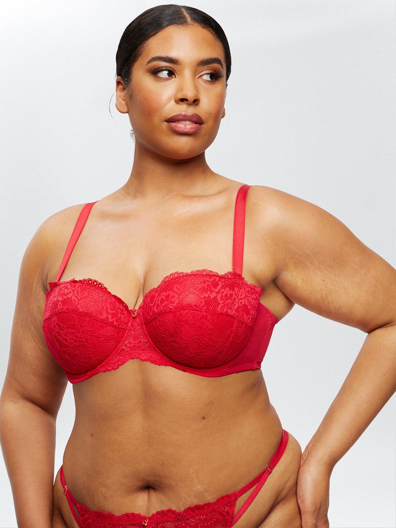 Ann Summers Lovers Lace Non Padded Plunge Bra in Red