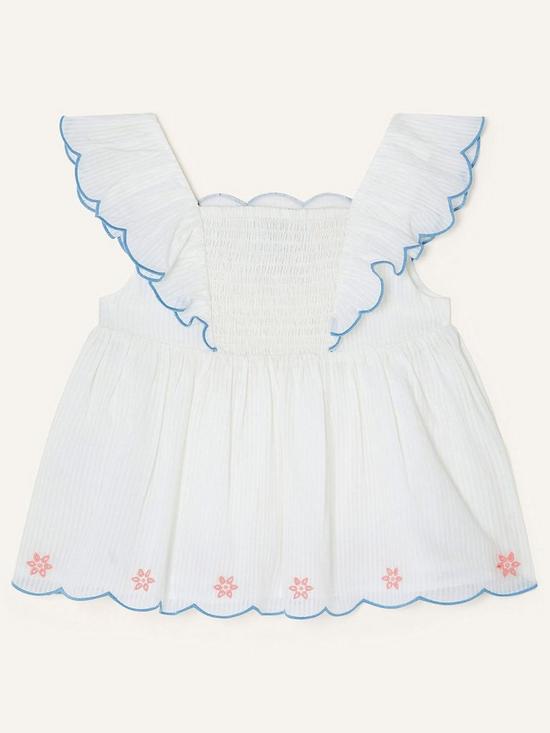 back image of monsoon-girls-sew-cut-out-butterfly-neckline-woven-top-white