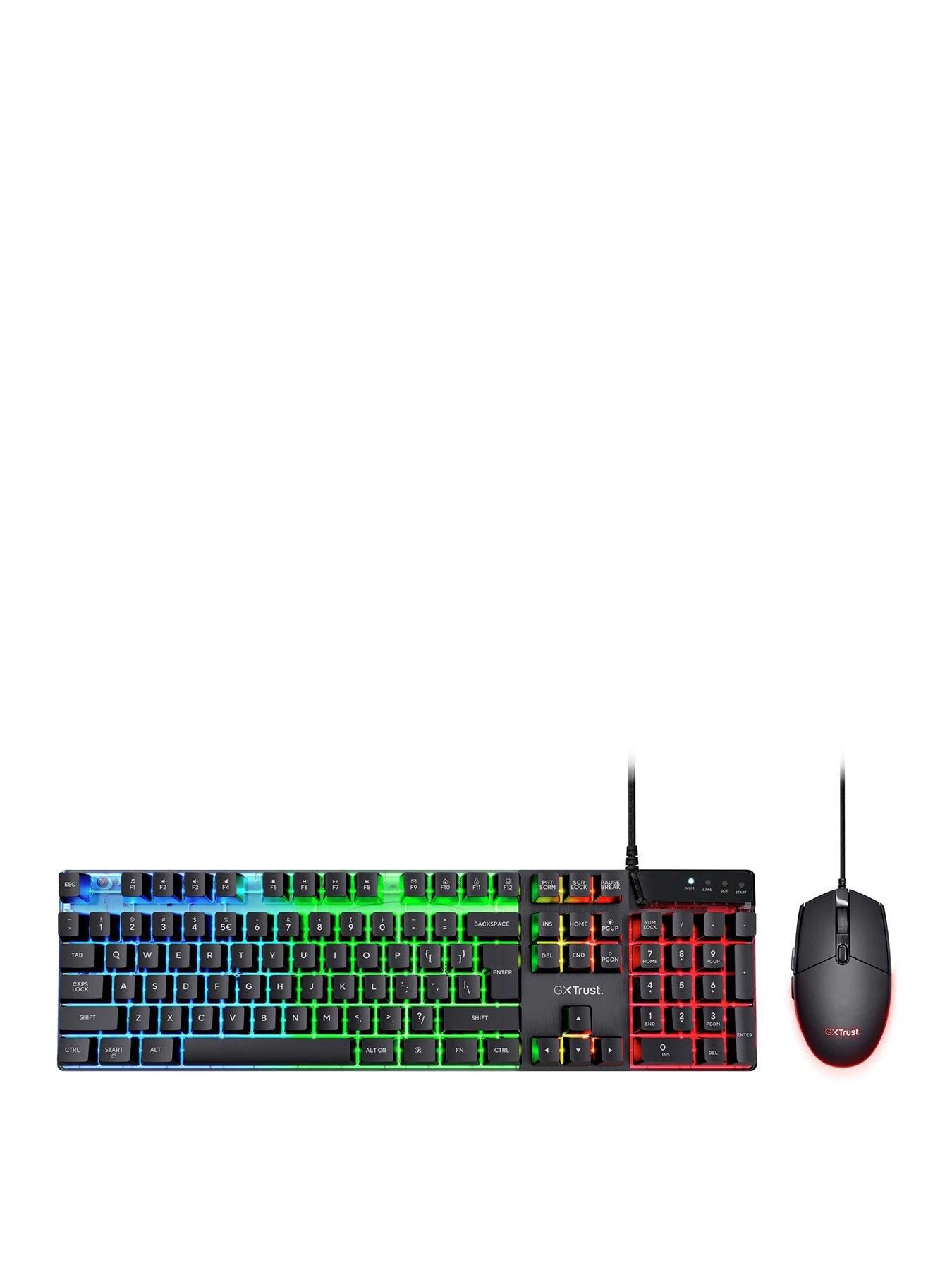 Trust GXT838 Azor Light Up RGB Gaming Keyboard and Mouse Set for PC