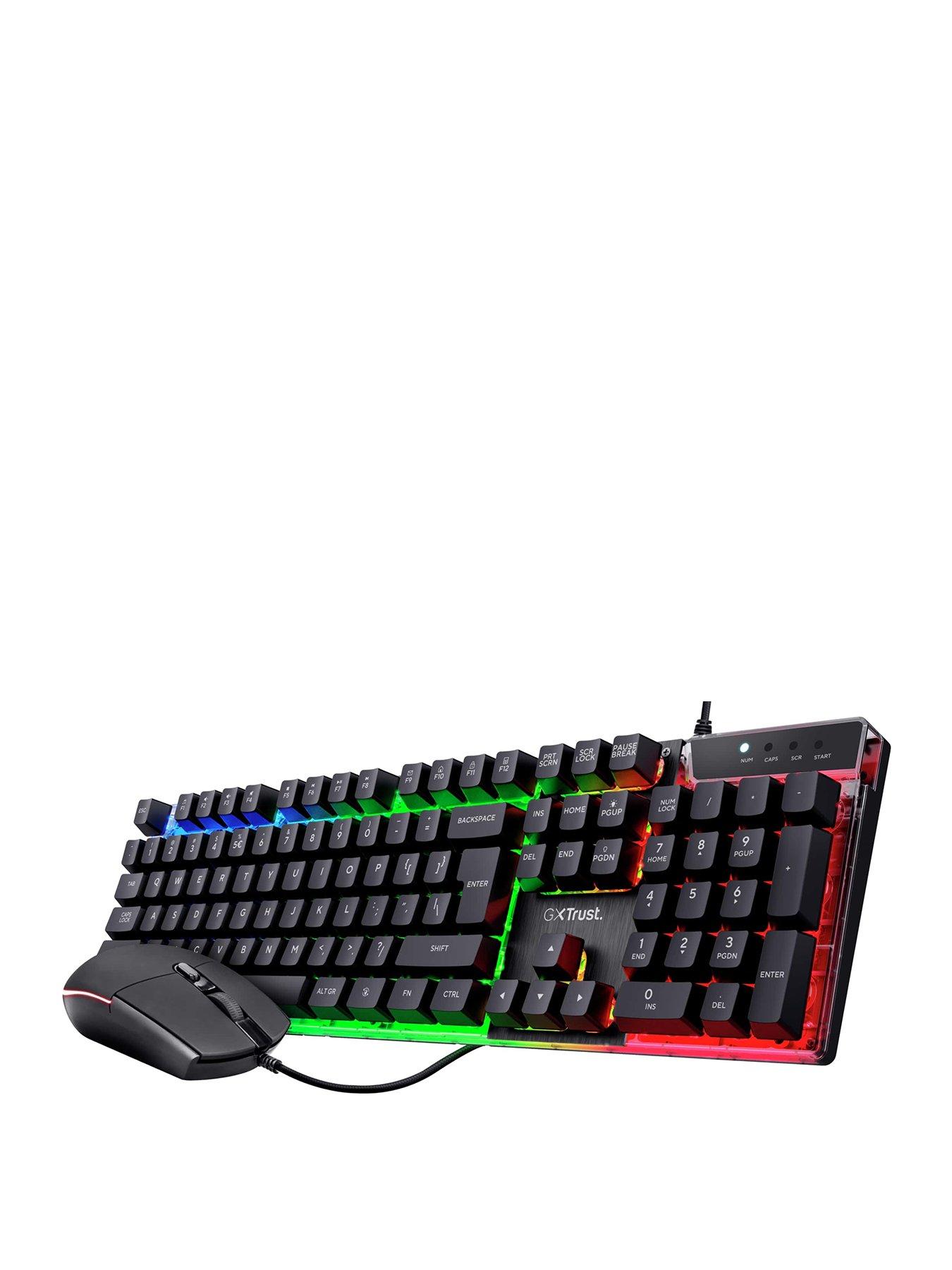 Trust GXT838 Azor Light Up RGB Gaming Keyboard and Mouse Set for