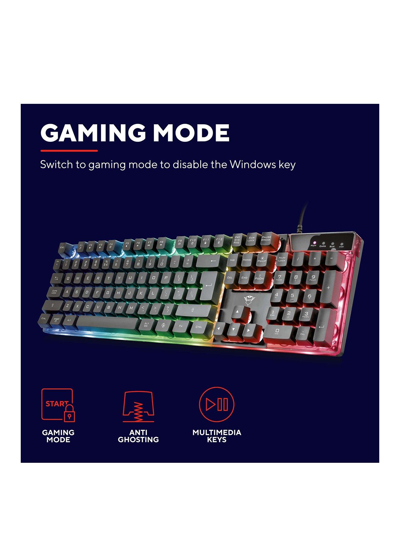 Image 3 of 7 of Trust GXT838 Azor Light Up RGB Gaming Keyboard and Mouse Set for PC&nbsp;