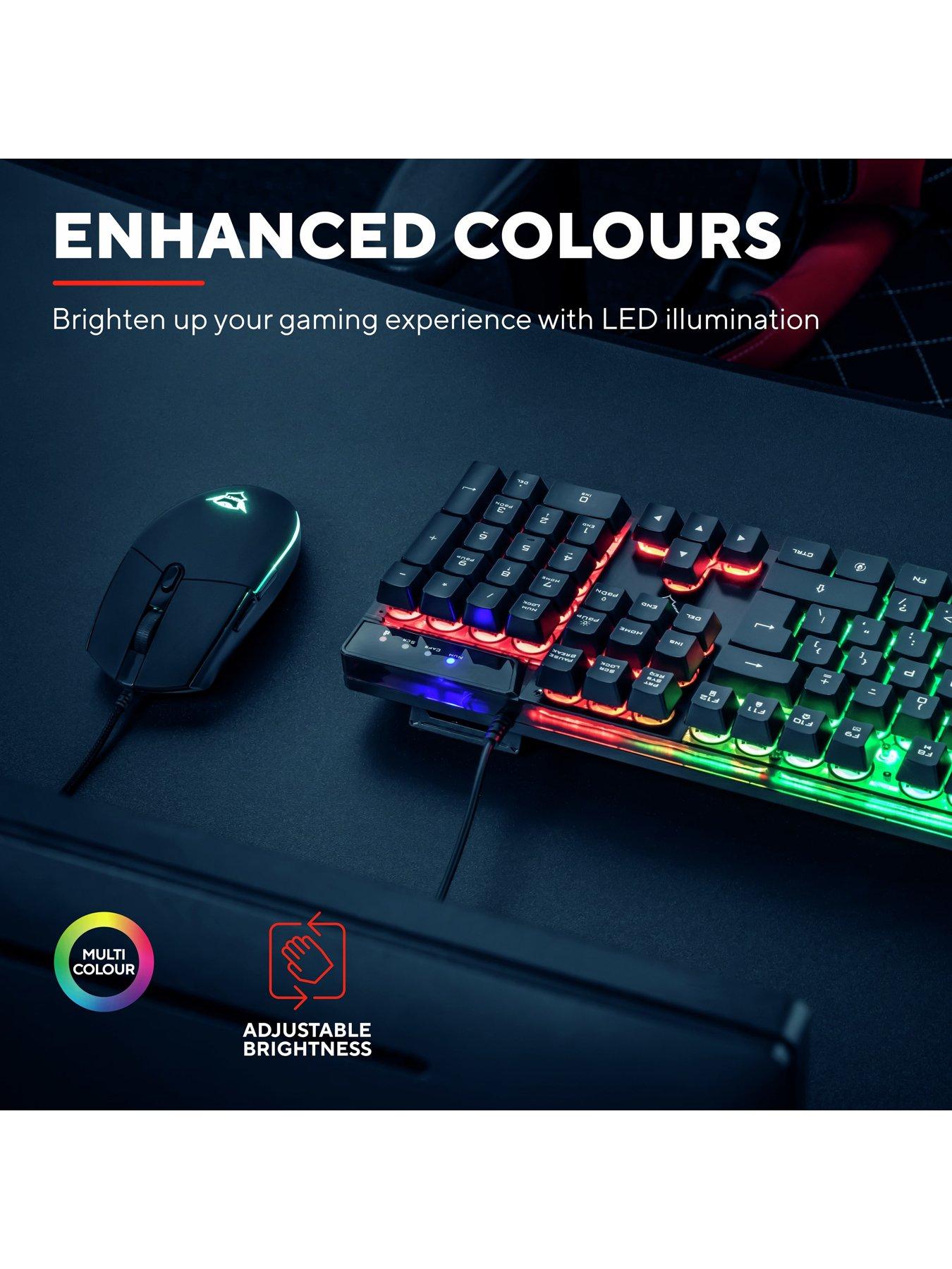 Image 4 of 7 of Trust GXT838 Azor Light Up RGB Gaming Keyboard and Mouse Set for PC&nbsp;