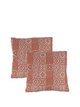 Product photograph of Streetwize Accessories Outdoor Jacquard Pink Pair Of Scatter Cushions from very.co.uk