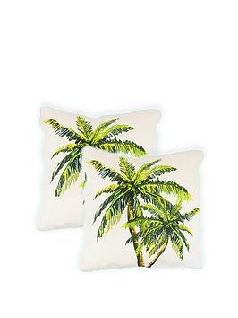 Product photograph of Streetwize Accessories Outdoor Pair Of Light Up Palm Scatter Cushions from very.co.uk