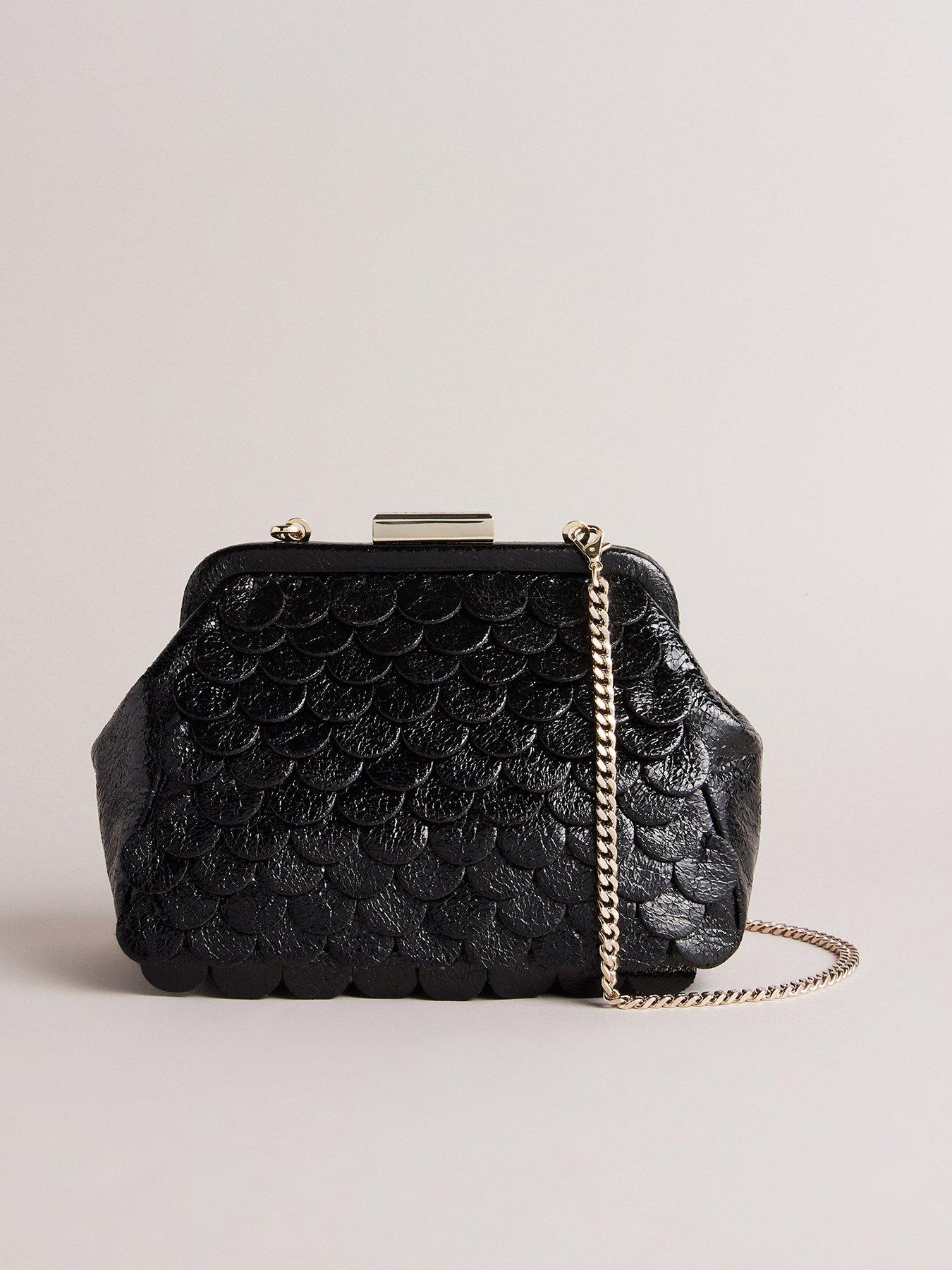 Ted Baker Ted Baker Aubary Scallop Metallic Clutch Black very.co.uk