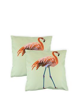 Product photograph of Streetwize Accessories Outdoor Pair Of Solo Flamingo Scatter Cushions from very.co.uk