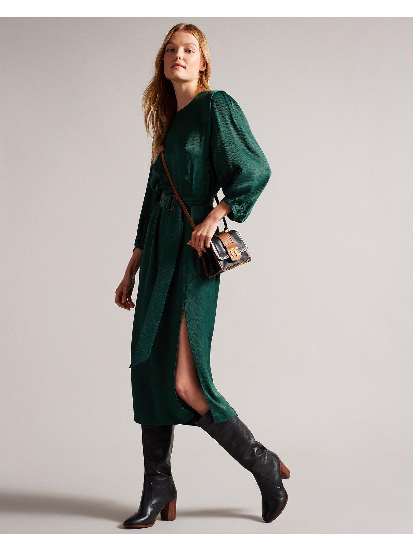 Ted baker green midi hot sale dress