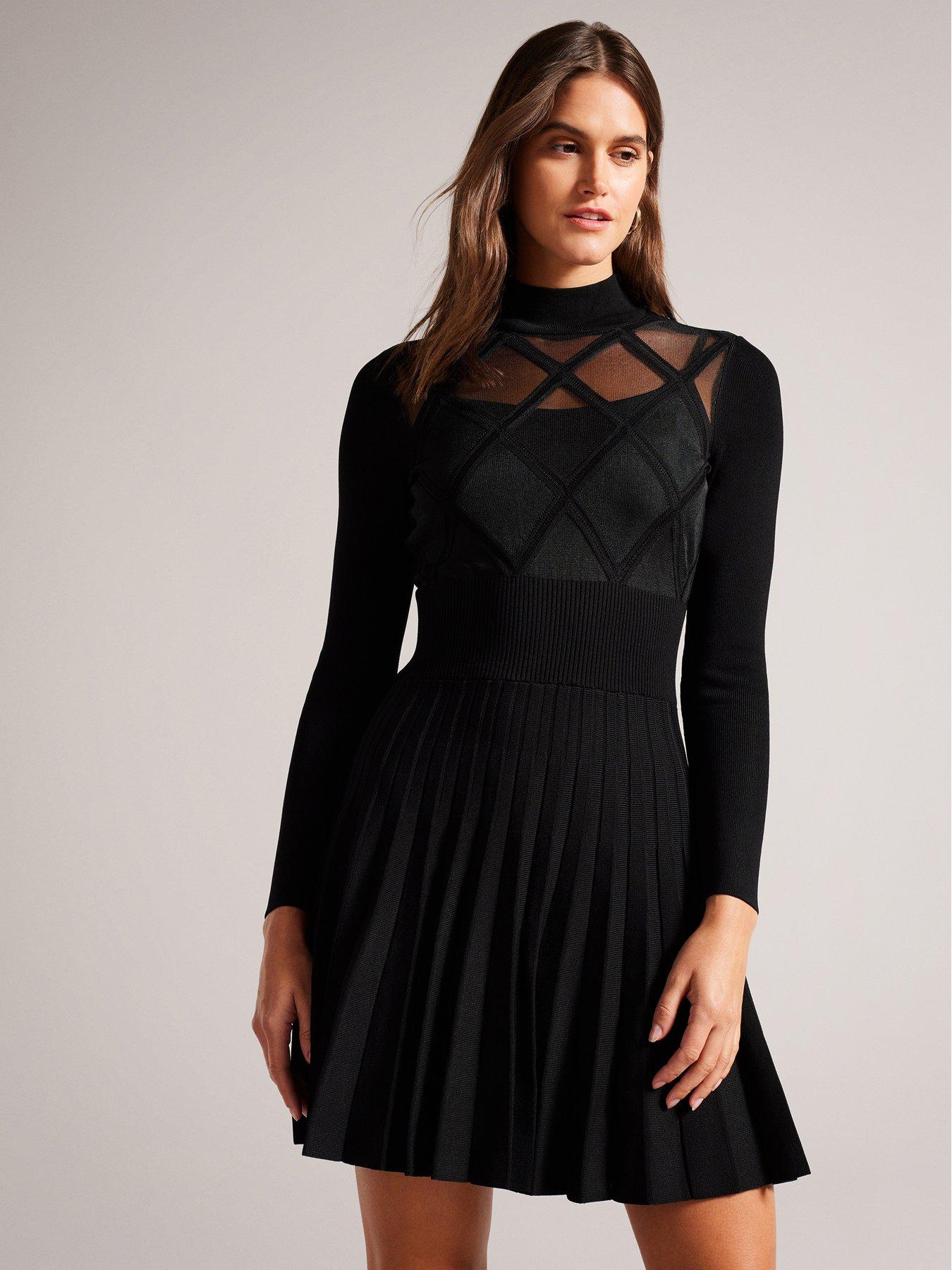 baker by ted baker faux fur trim dress