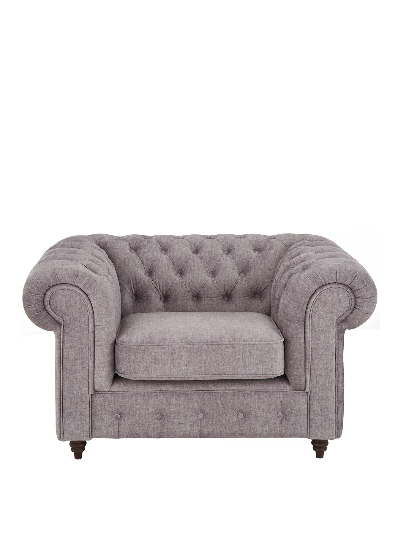Image 2 of 7 of Very Home Laura Chesterfield&nbsp;Fabric Armchair - Grey&nbsp;- FSC&reg; Certified