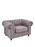  image of very-home-laura-chesterfieldnbspfabric-armchair-greynbsp--fscreg-certified