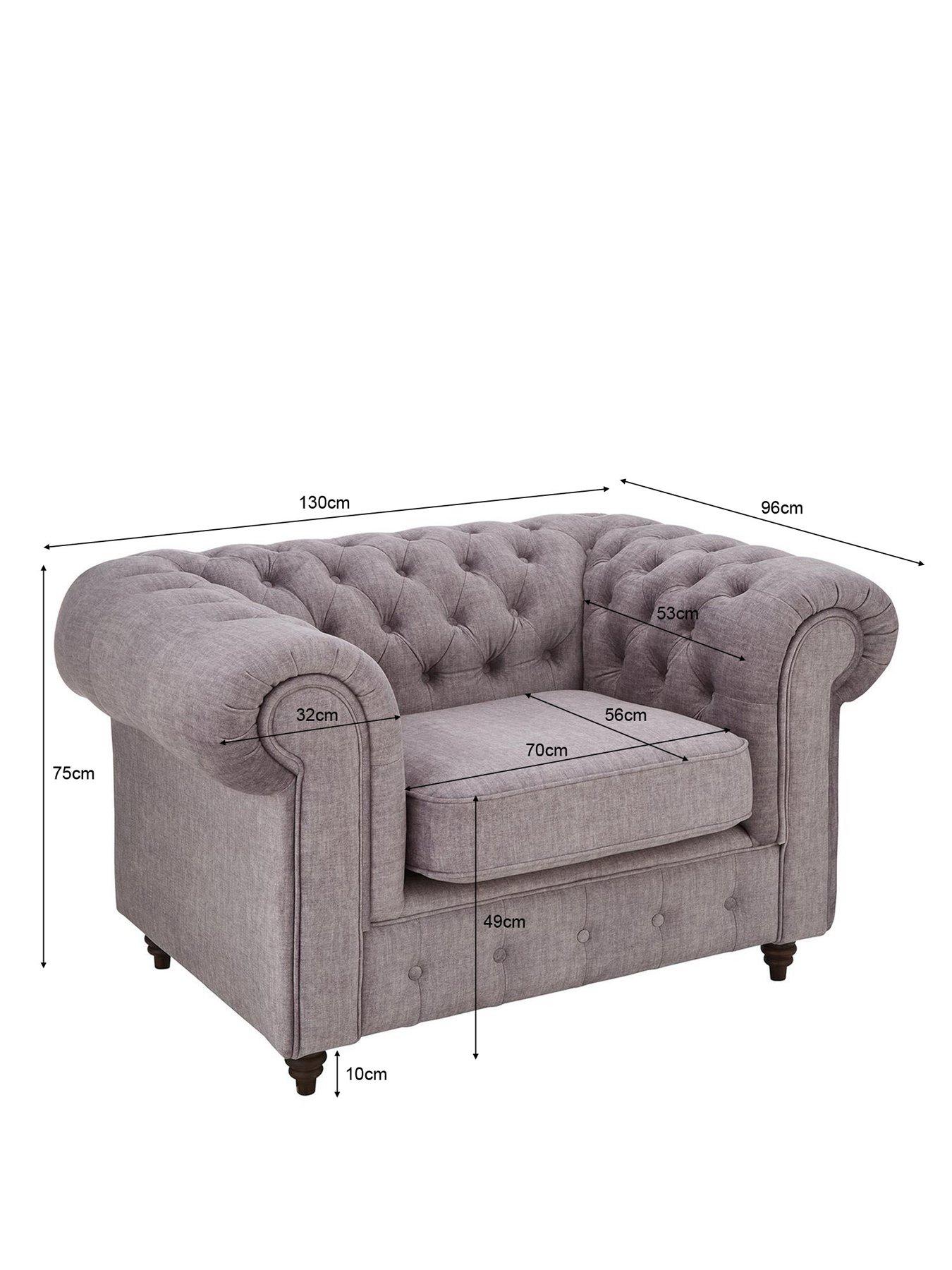 Image 6 of 7 of Very Home Laura Chesterfield&nbsp;Fabric Armchair - Grey&nbsp;- FSC&reg; Certified