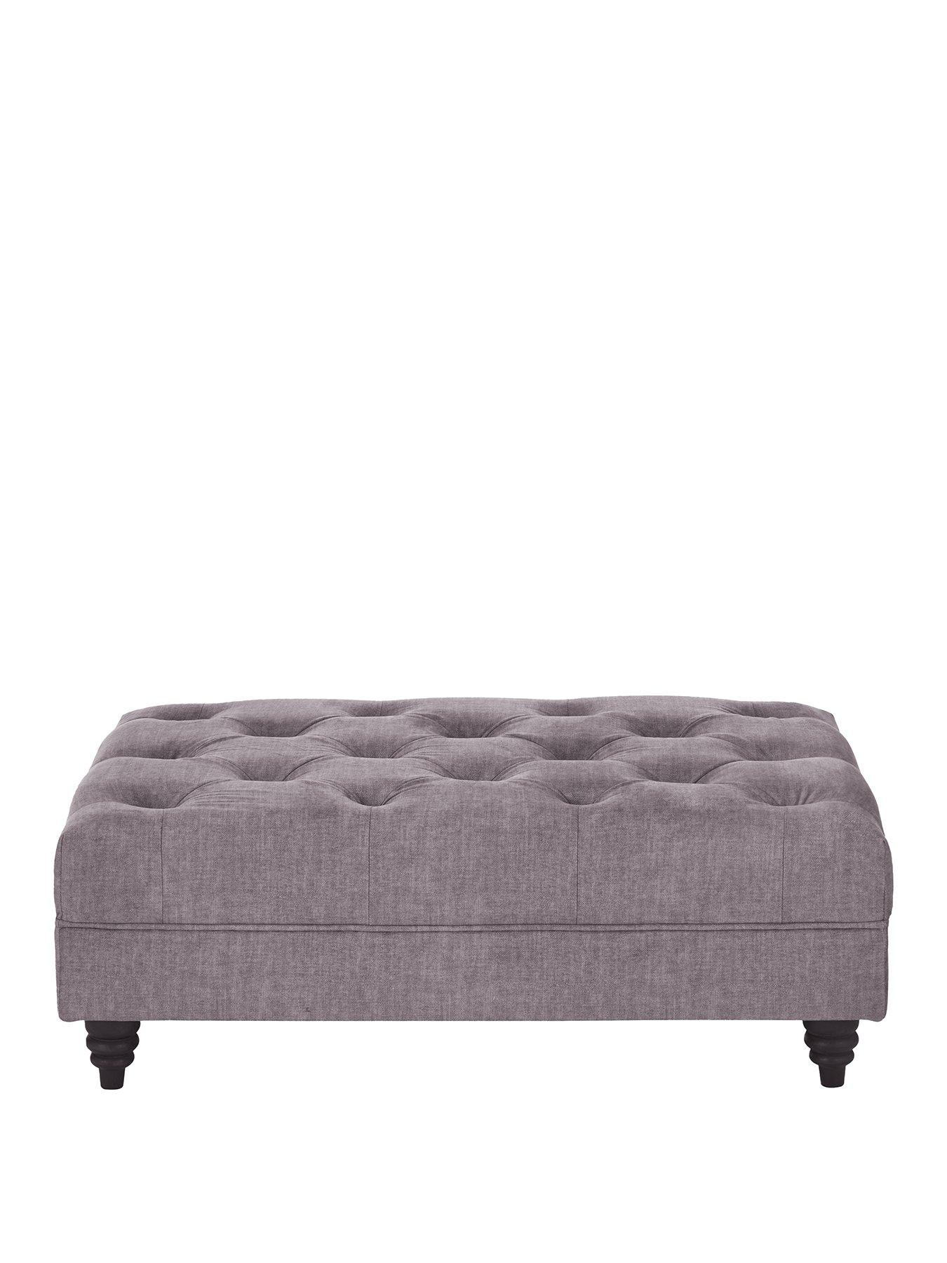 Image 2 of 7 of Very Home Laura Chesterfield&nbsp;Fabric Footstool - Grey&nbsp;- FSC&reg; Certified
