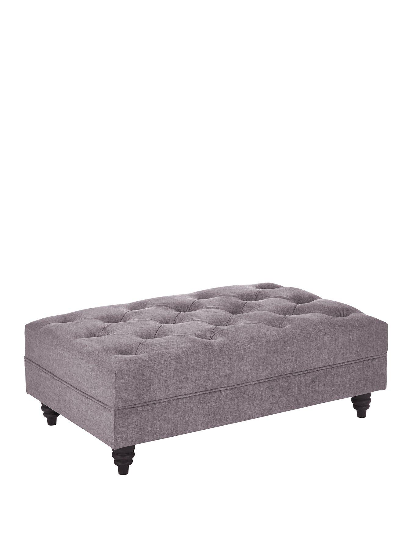 Image 3 of 7 of Very Home Laura Chesterfield&nbsp;Fabric Footstool - Grey&nbsp;- FSC&reg; Certified