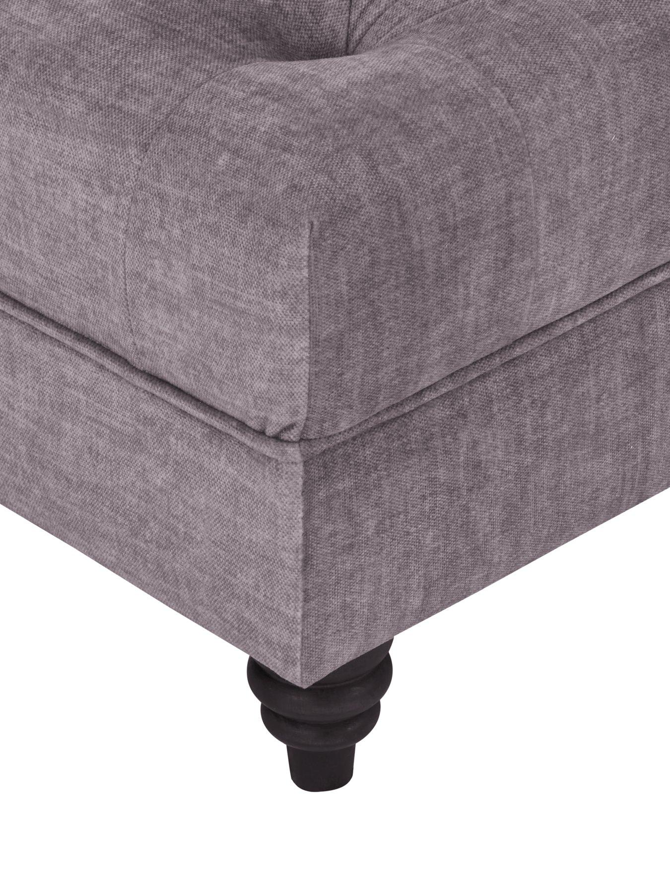 Image 5 of 7 of Very Home Laura Chesterfield&nbsp;Fabric Footstool - Grey&nbsp;- FSC&reg; Certified