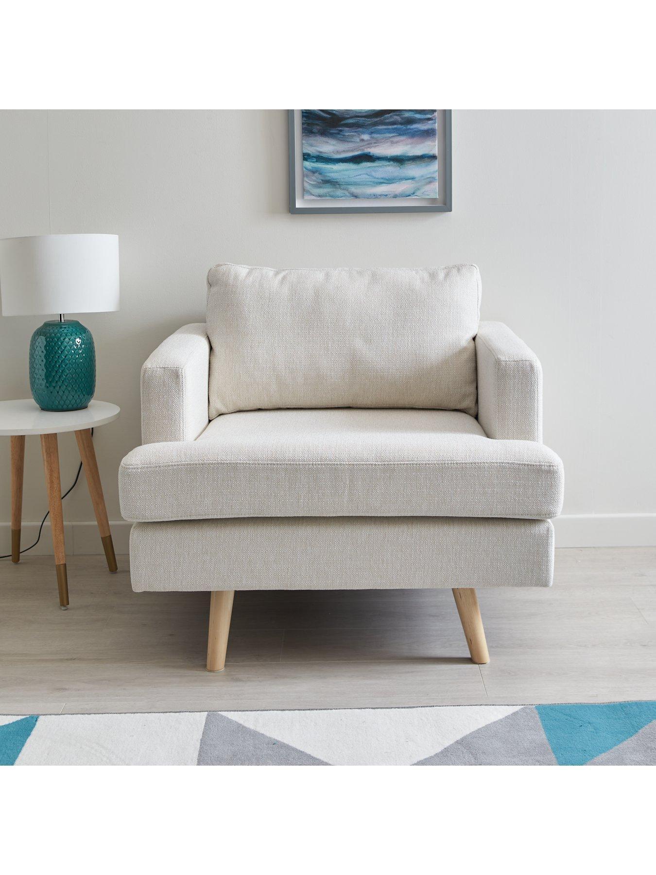 Product photograph of Very Home Vera Fabric Armchair - Cream from very.co.uk