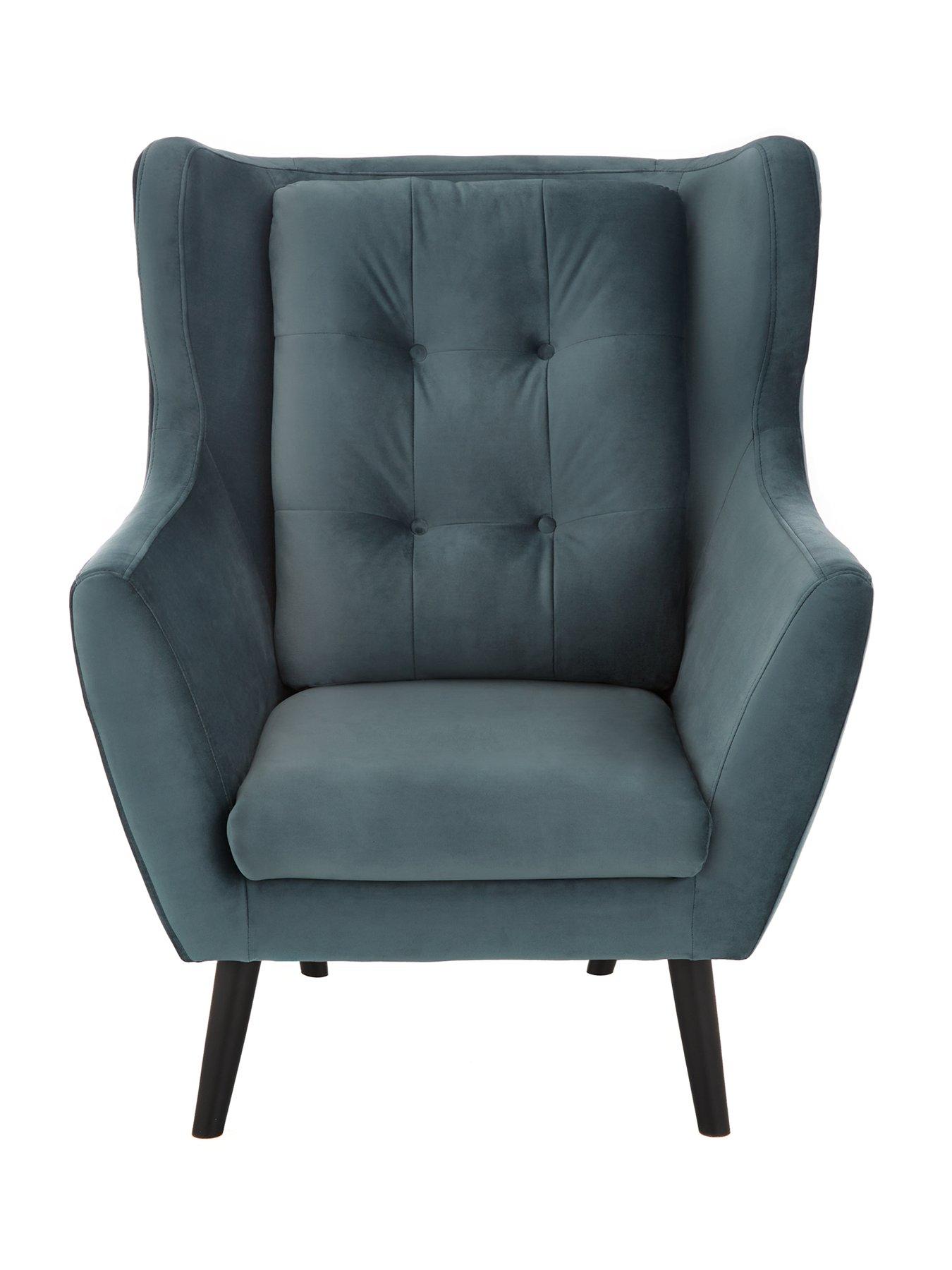 Product photograph of Very Home Luzern Fabric Armchair - Teal from very.co.uk