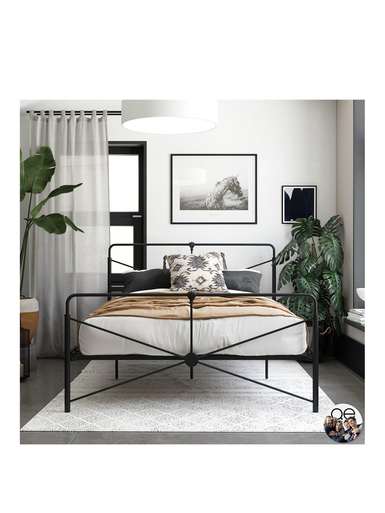 King size black on sale metal farmhouse bed