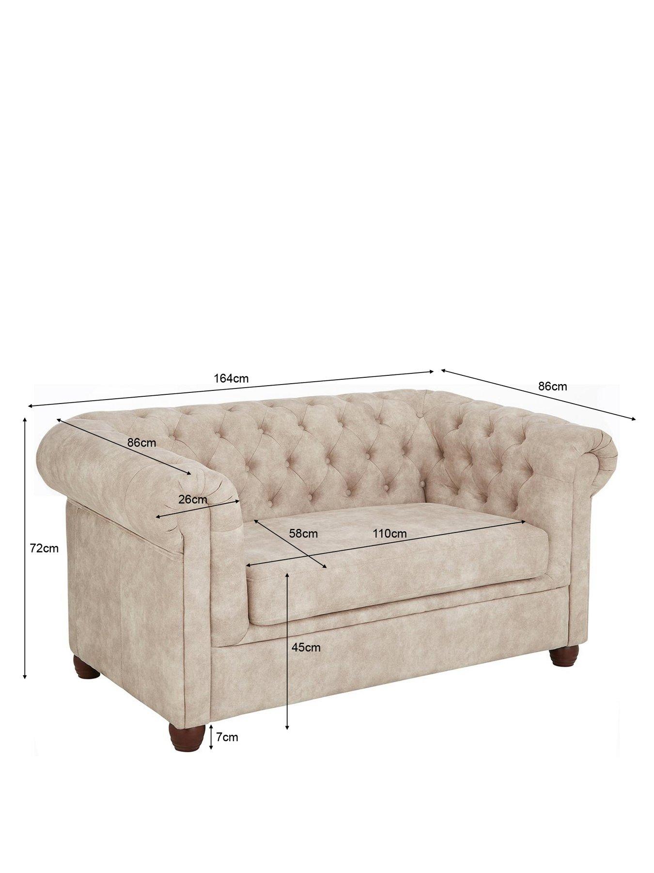 Image 5 of 6 of Very Home Chester Chesterfield&nbsp;Leather Look&nbsp;2&nbsp;Seater Sofa - Pebble&nbsp;- FSC&reg; Certified
