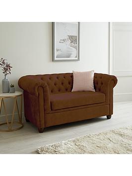 Product photograph of Very Home Chester Leather Look 2 Seater Sofa - Chocolate - Fsc Reg Certified from very.co.uk