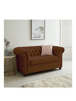 Product photograph of Very Home Chester Chesterfield Leather Look 2 Seater Sofa - Chocolate from very.co.uk