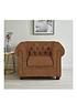  image of very-home-chester-chesterfield-leather-looknbsparmchair-chocolatenbsp--fscreg-certified