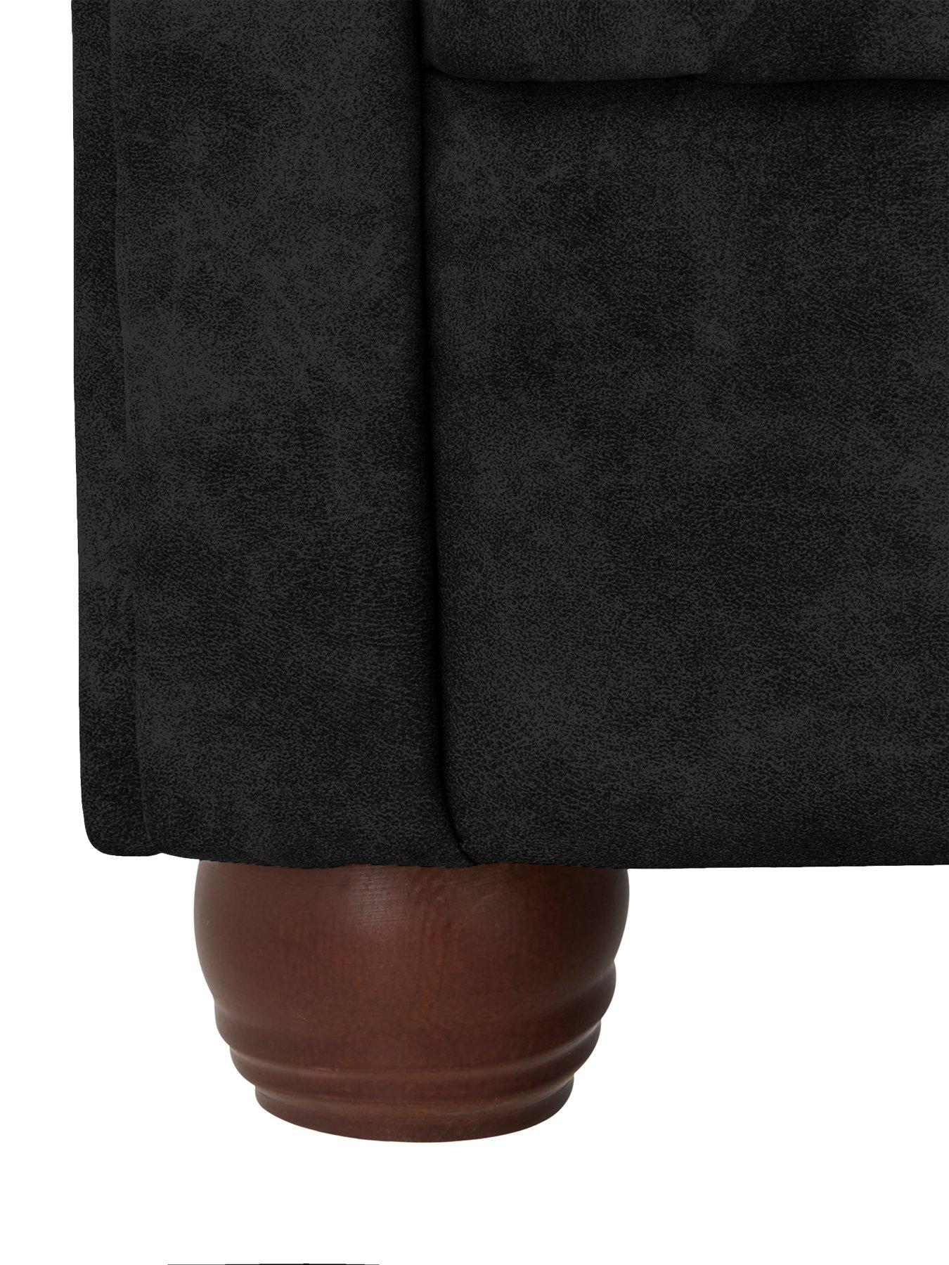 Image 5 of 7 of The Very Collection Chester Chesterfield&nbsp;Leather Look&nbsp;3 Seater Sofa - Black&nbsp;- FSC&reg; Certified