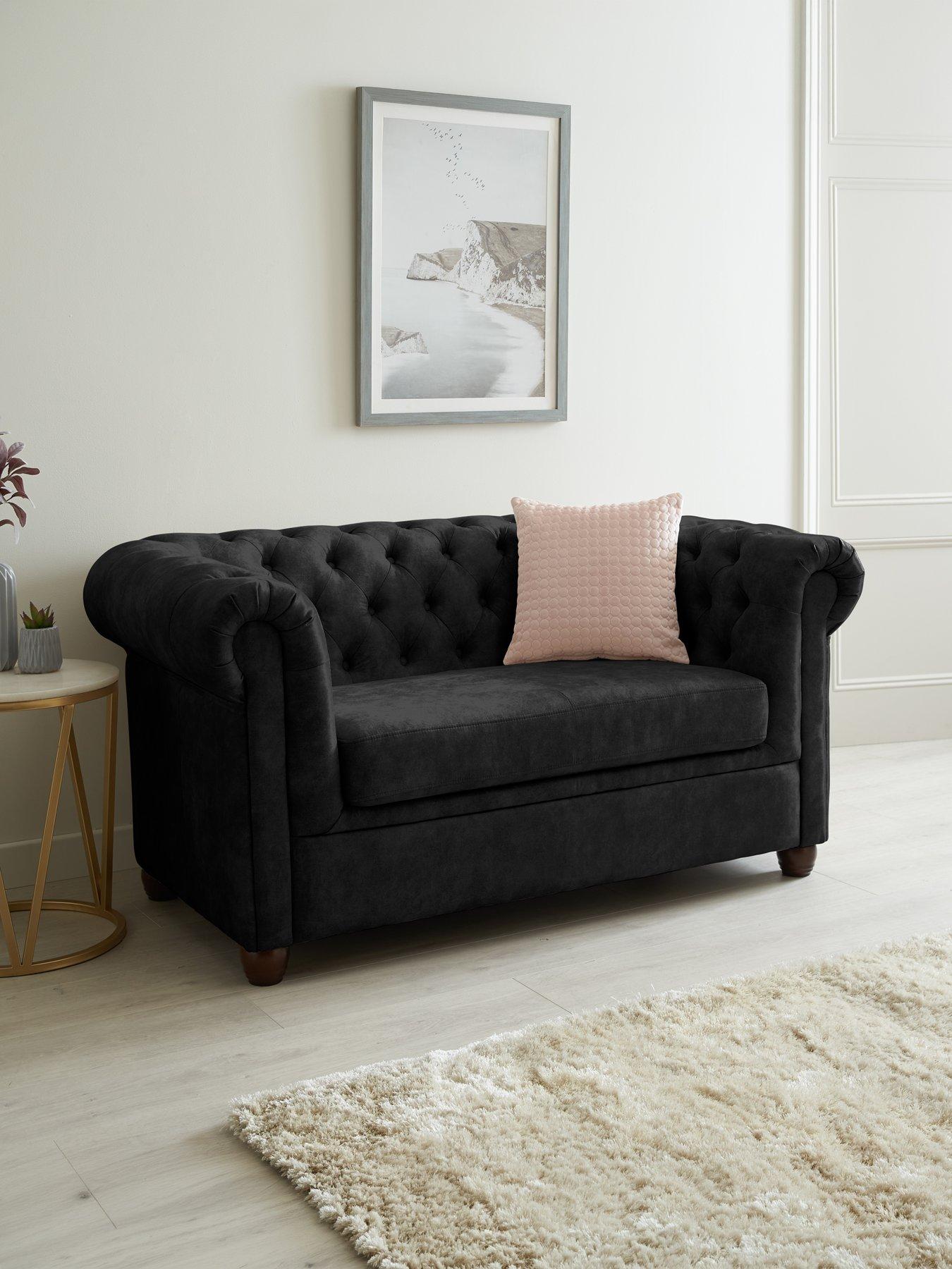 The Very Collection Chester Chesterfield Leather Look 2 Seater Sofa - Black - FSC® Certified