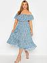  image of yours-london-ditsy-floral-high-low-bardot-dress