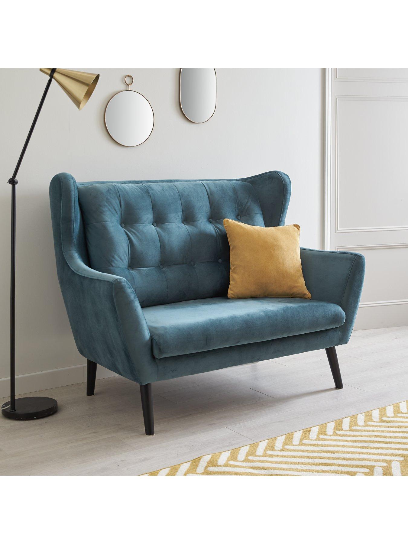 Product photograph of Very Home Luzern Fabric 2 Seater Sofa - Teal from very.co.uk
