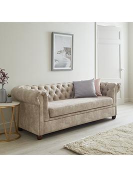 Product photograph of Very Home Chester Leather Look 3 Seater Sofa - Pebble - Fsc Reg Certified from very.co.uk