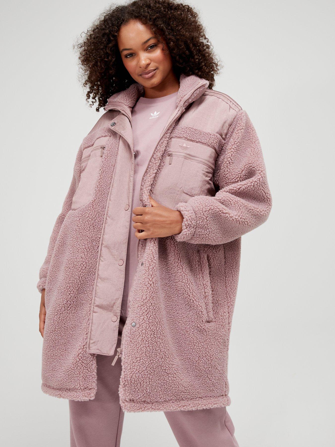 adidas Originals Sherpa Jacket - Light Red | very.co.uk