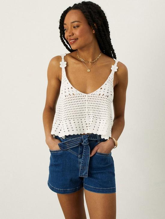 front image of monsoon-crochet-cami-top