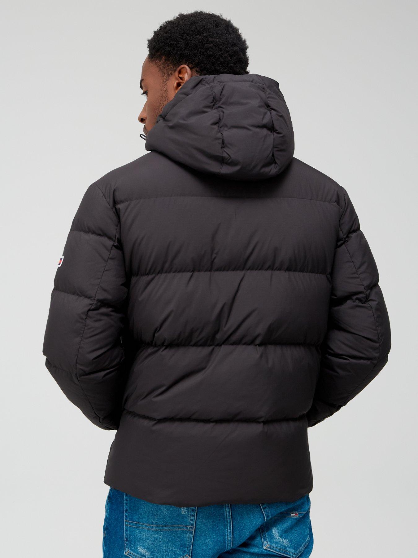 Tommy jeans essential puffer jacket with logo in hot sale black