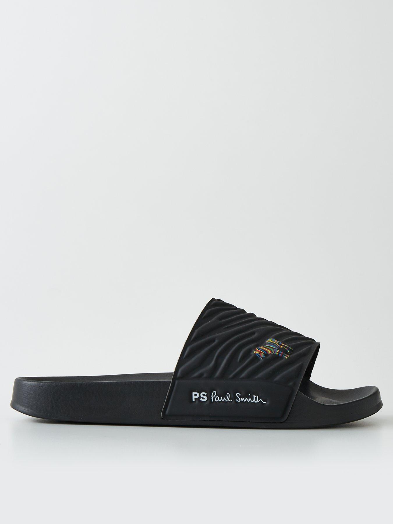 Men s Zebra Logo Sliders Black