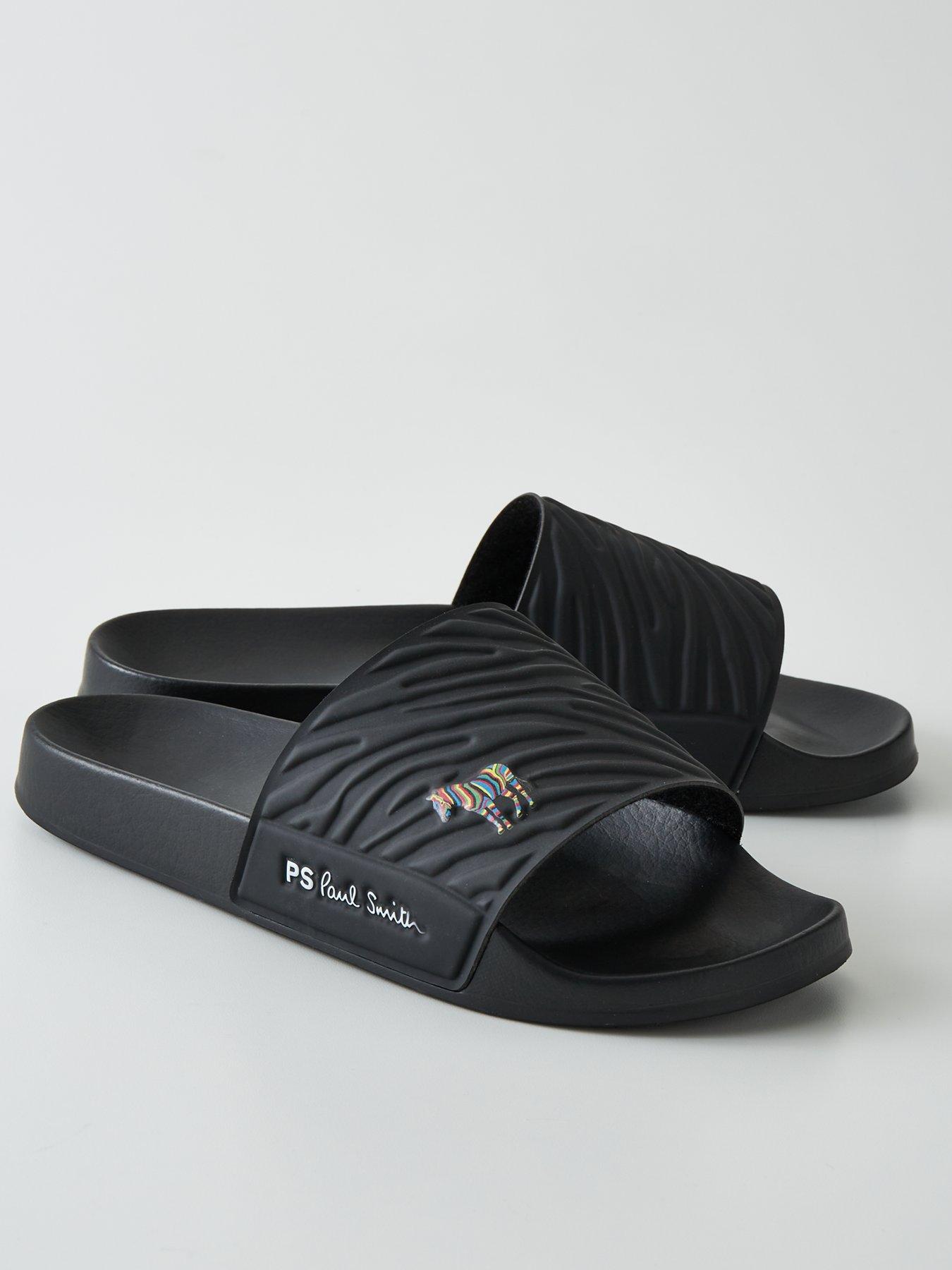 Men s Zebra Logo Sliders Black