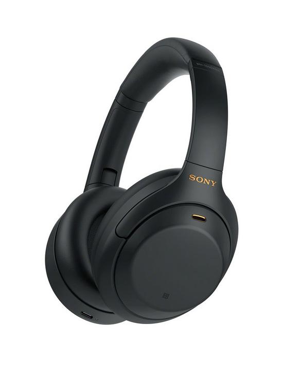 front image of sony-wh-1000xm4-noise-cancelling-wireless-headphones-black
