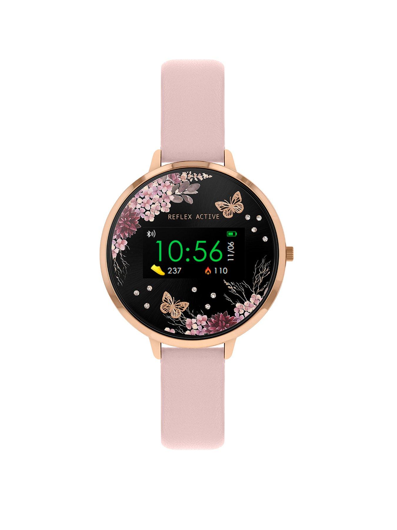 Garmin Ladies Nude Video - Reflex Active Series 3 Smart Watch with Floral Detail Colour Screen, Crown  Navigation and Nude Pink Strap | very.co.uk