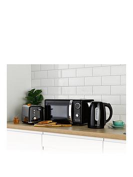 Daewoo Kensington Jug Kettle, 2 Slice Toaster & Microwave Triple Pack Black