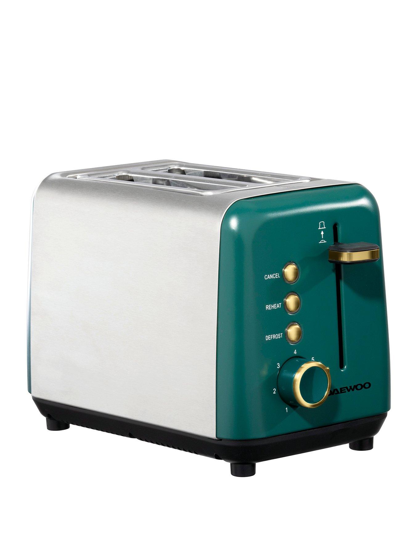 Product photograph of Daewoo Emerald Collection 2 Slice Toaster from very.co.uk