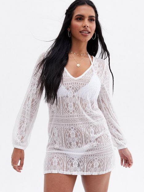new-look-white-lace-crochet-beach-kaftan
