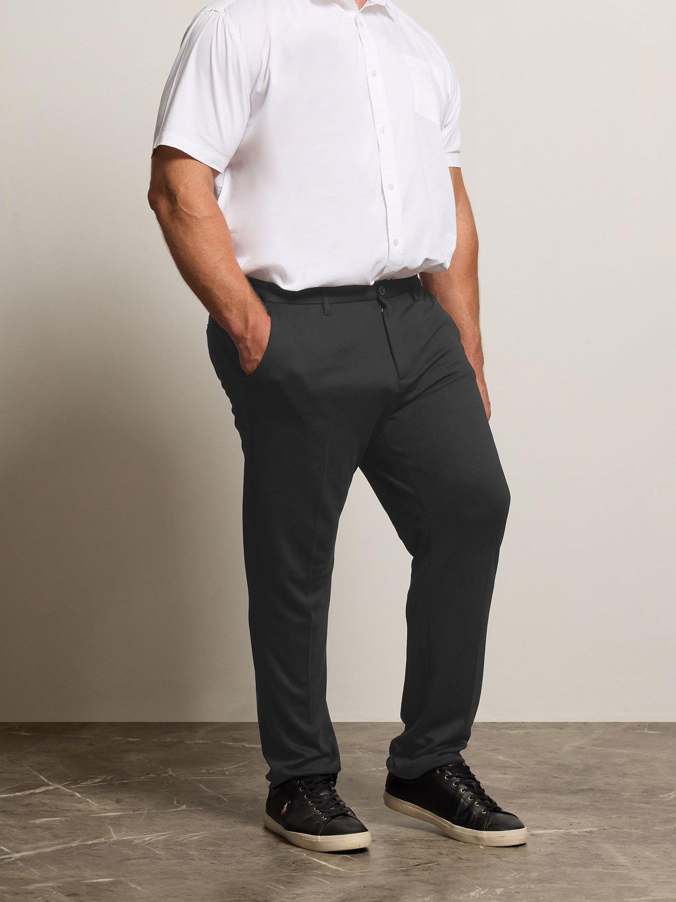 BadRhino Formal Stretch Trousers, Black, Size 38, Length 32, Men