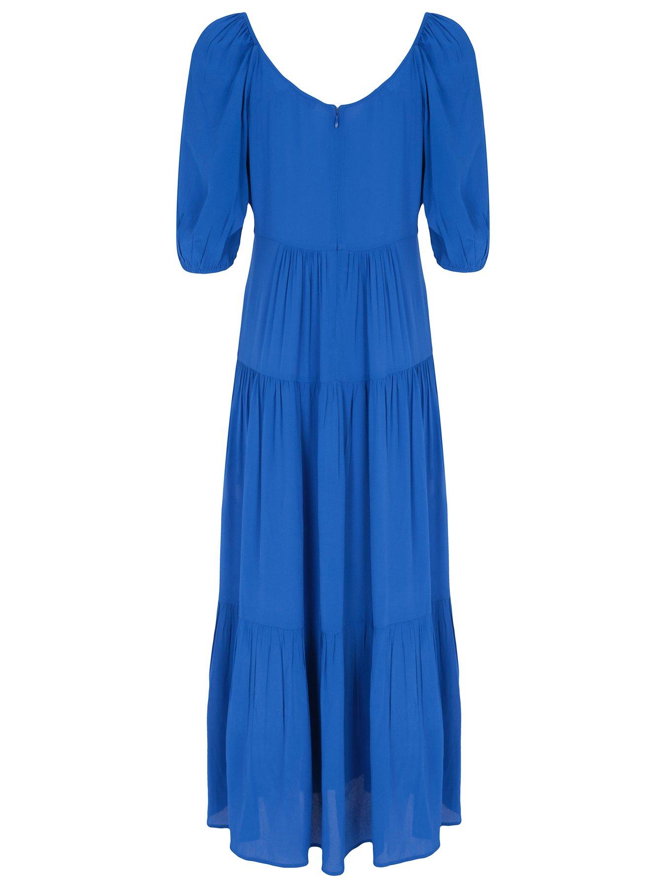 Mint Velvet Blue Tiered Boho Maxi Dress very.co.uk