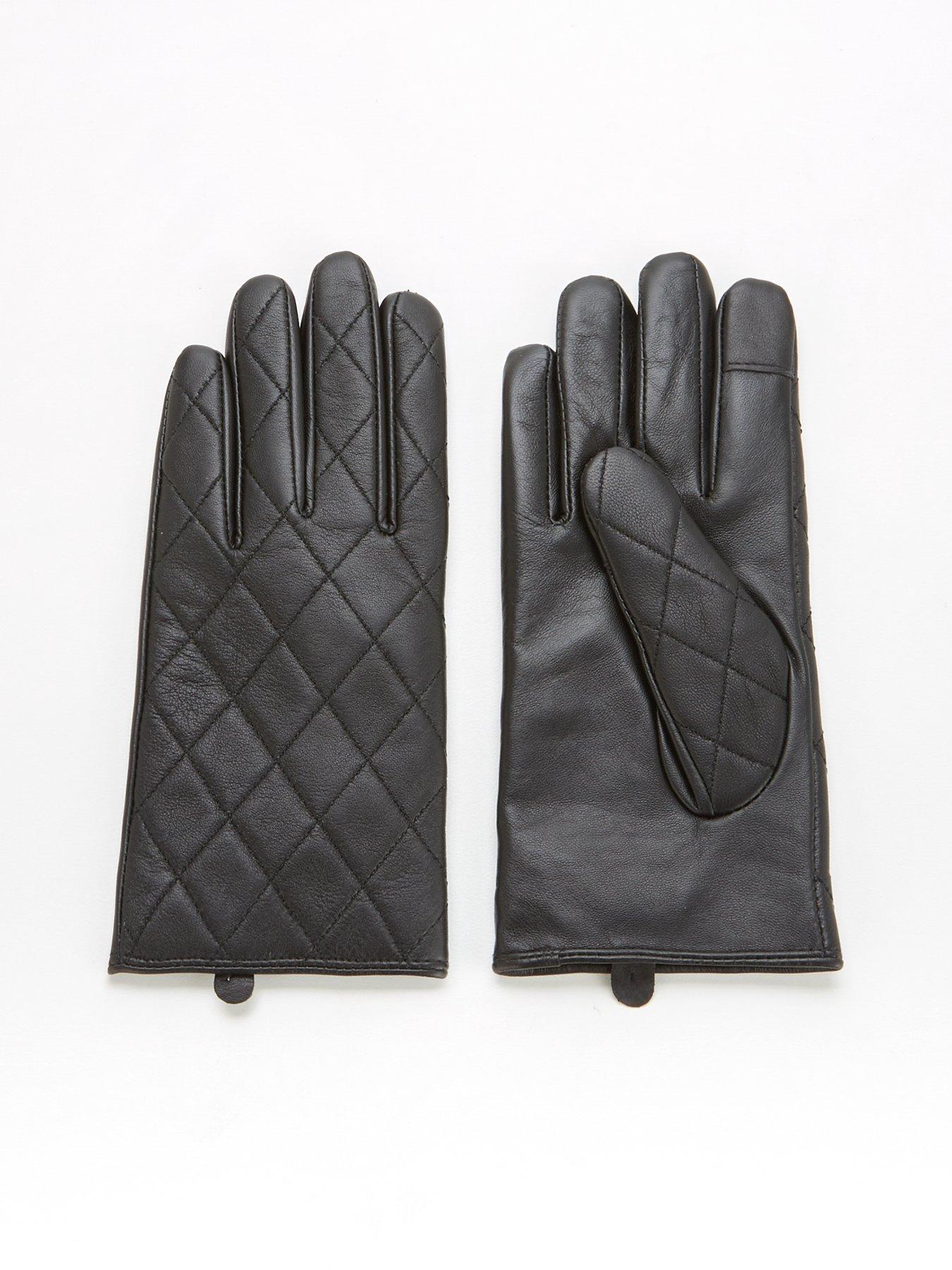 WOMEN FASHION Accessories Gloves Suiteblanco Black leather gloves discount 69% Black S 