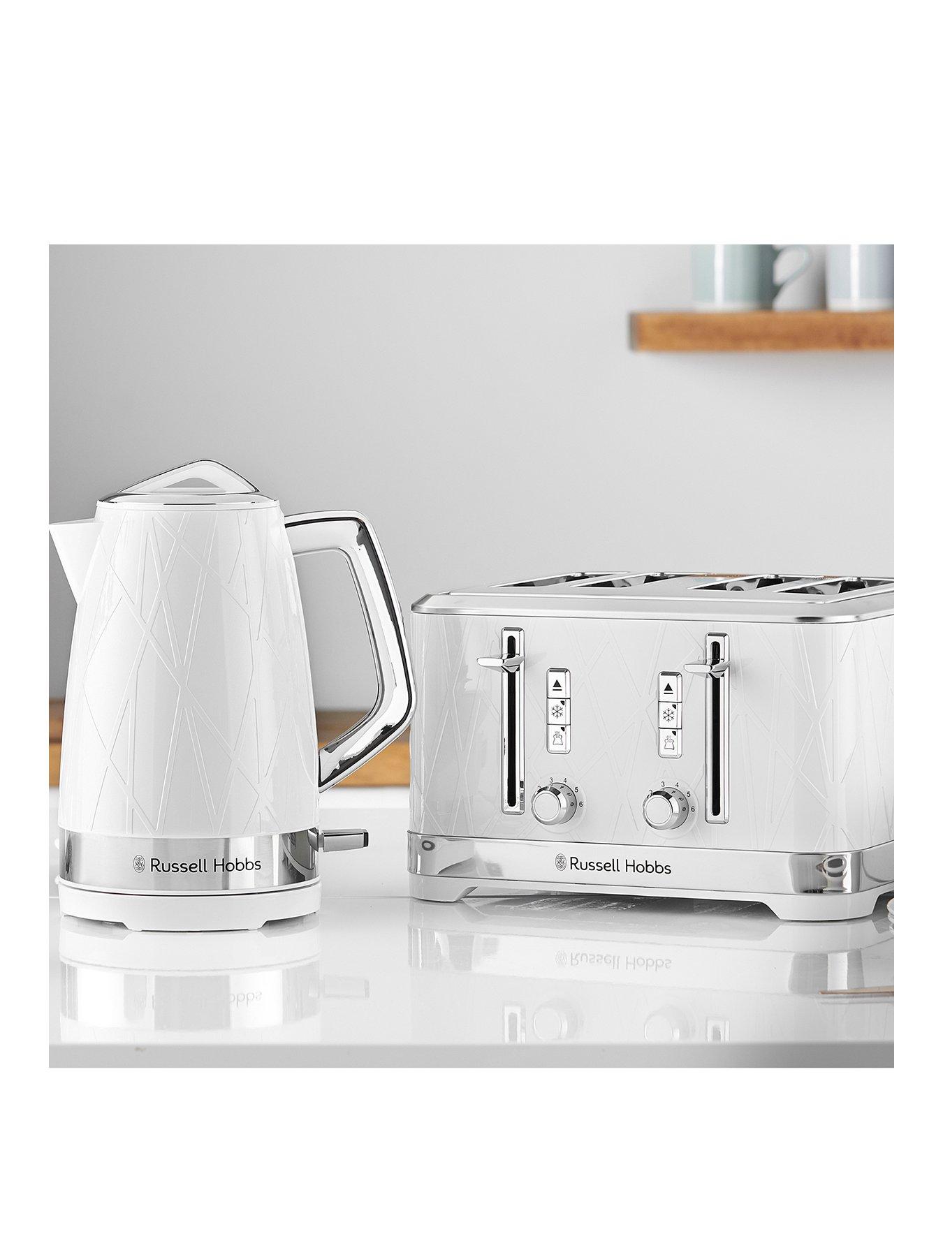 Product photograph of Russell Hobbs Structure Kettle Amp Toaster Bundle - White from very.co.uk