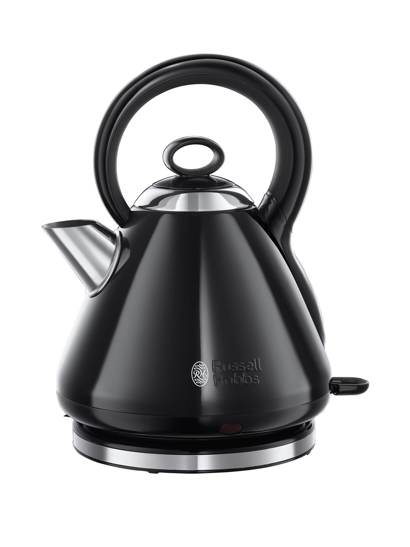 1.7 Litre Russell Hobbs Dorchester Kettle Black 3000 W with 18782 2-Slice Toaster 