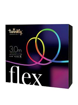 Product photograph of Twinkly Flex - Smart Flexible Led Light Strip Multiple Colour 300l Rgb Light Flex 3 Meter Long Starter Black Bt Wifi Gen Ii Ip21 from very.co.uk