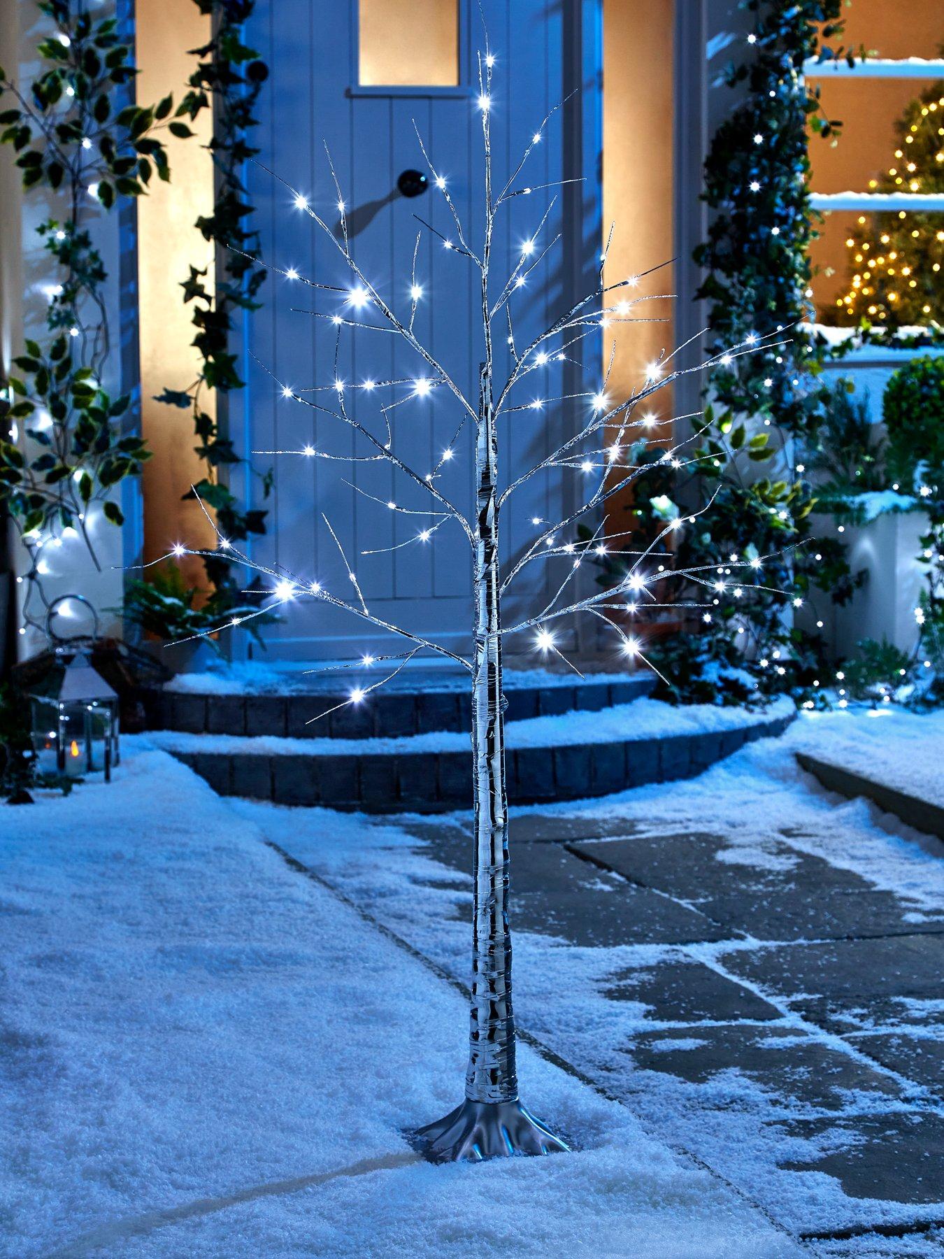Product photograph of Very Home Lit Silver Outdoor Christmas Tree - 5ft from very.co.uk